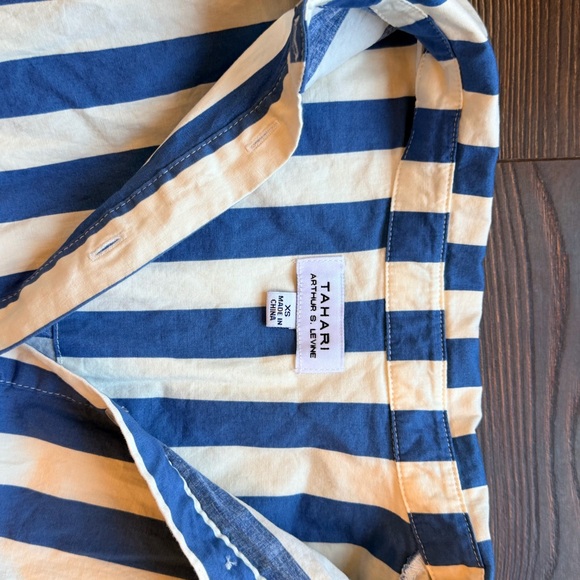 Tahari Blue and White Striped Button-Front Maxi Dress XS - Picture 10 of 16